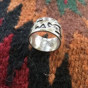 Sterling silver cigar band ring